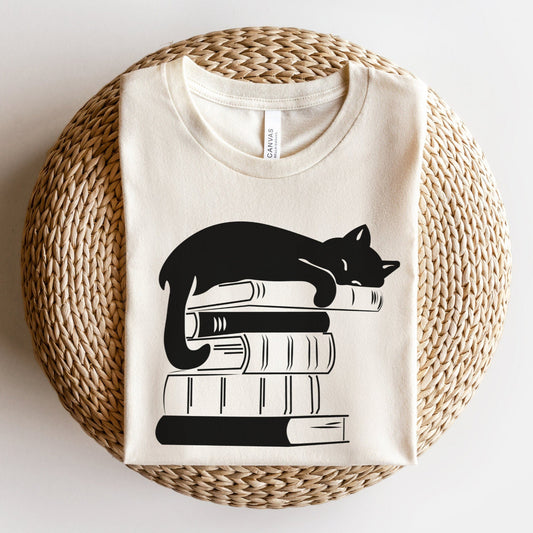 Cat Book Tee V5