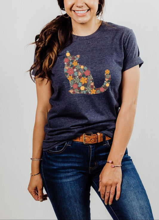 Floral Cat Mom Tee