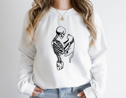 Skeleton And Cat Sweatshirt
