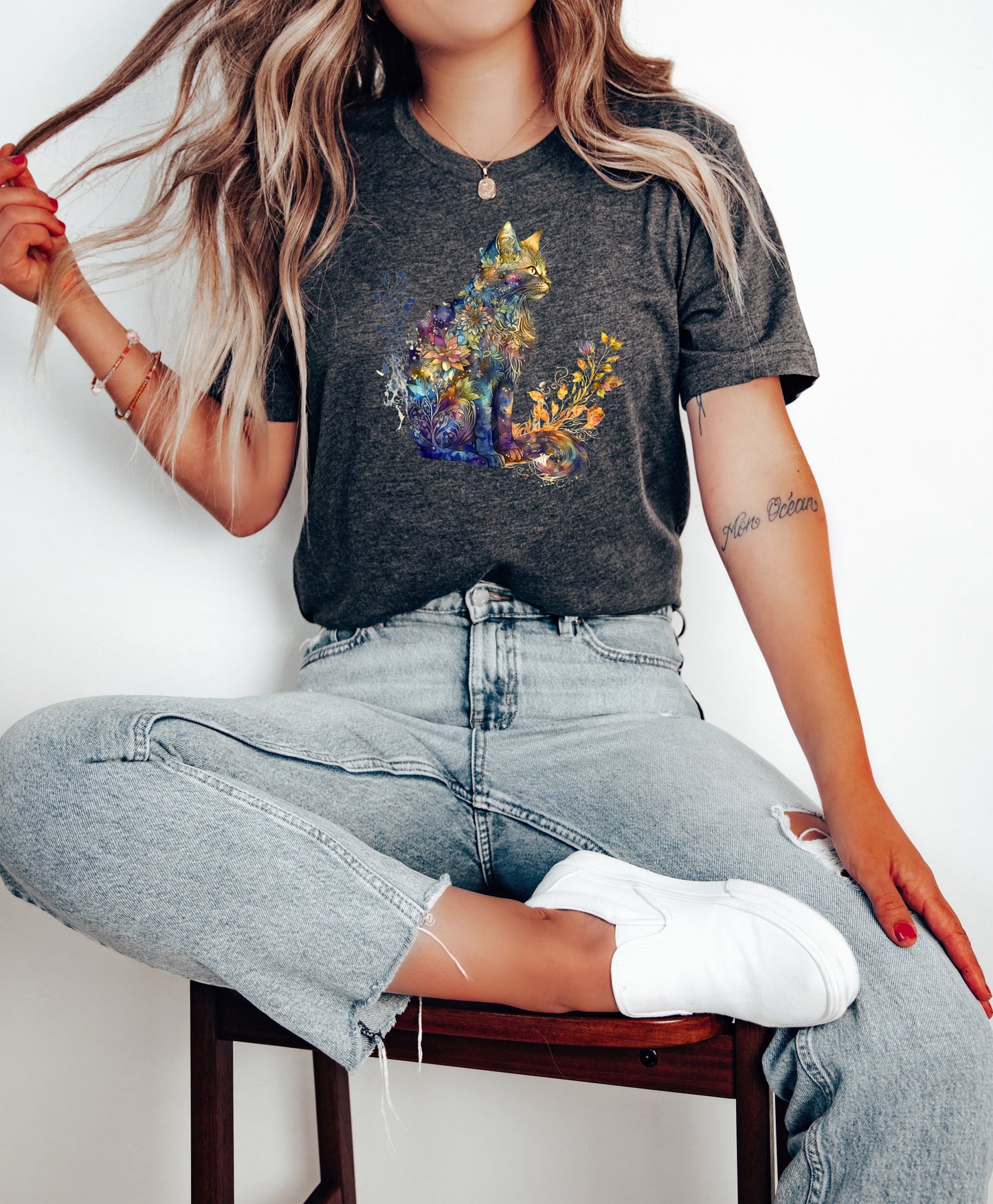 Cat Mom Shirt Floral Cat Shirt