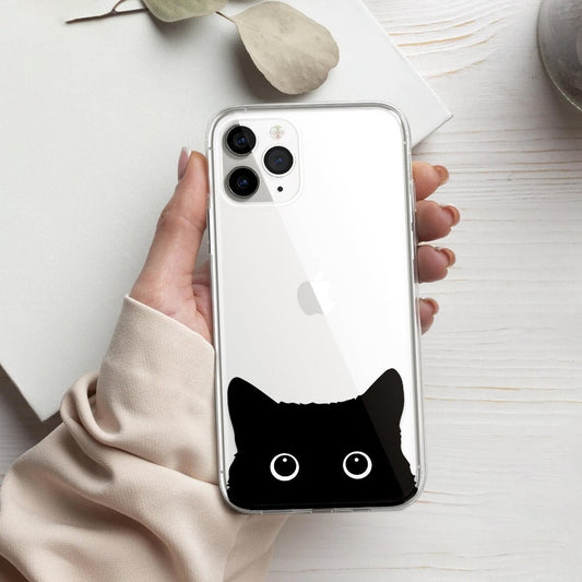 Curious Black Cat Phone Case