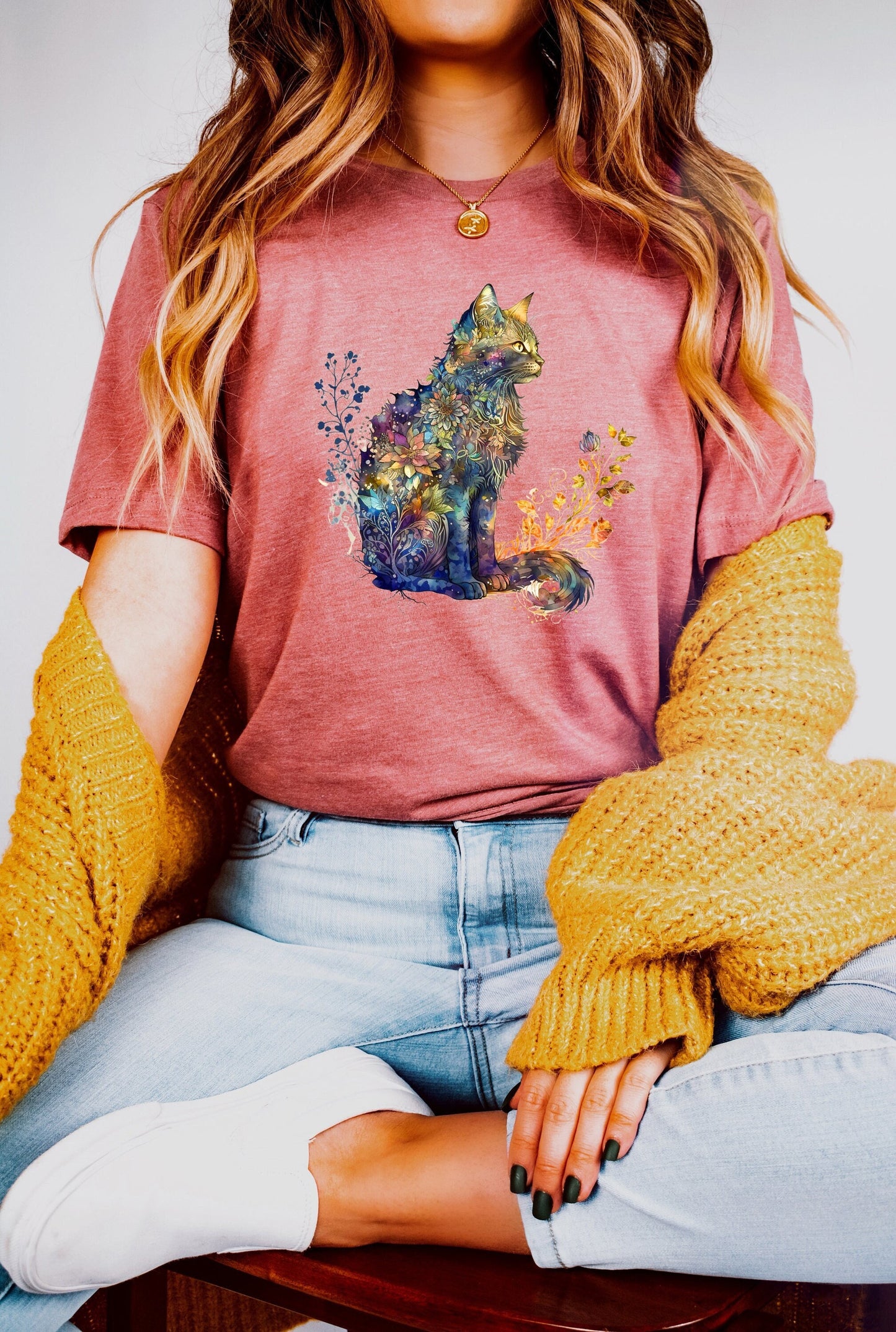 Cat Mom Shirt Floral Cat Shirt