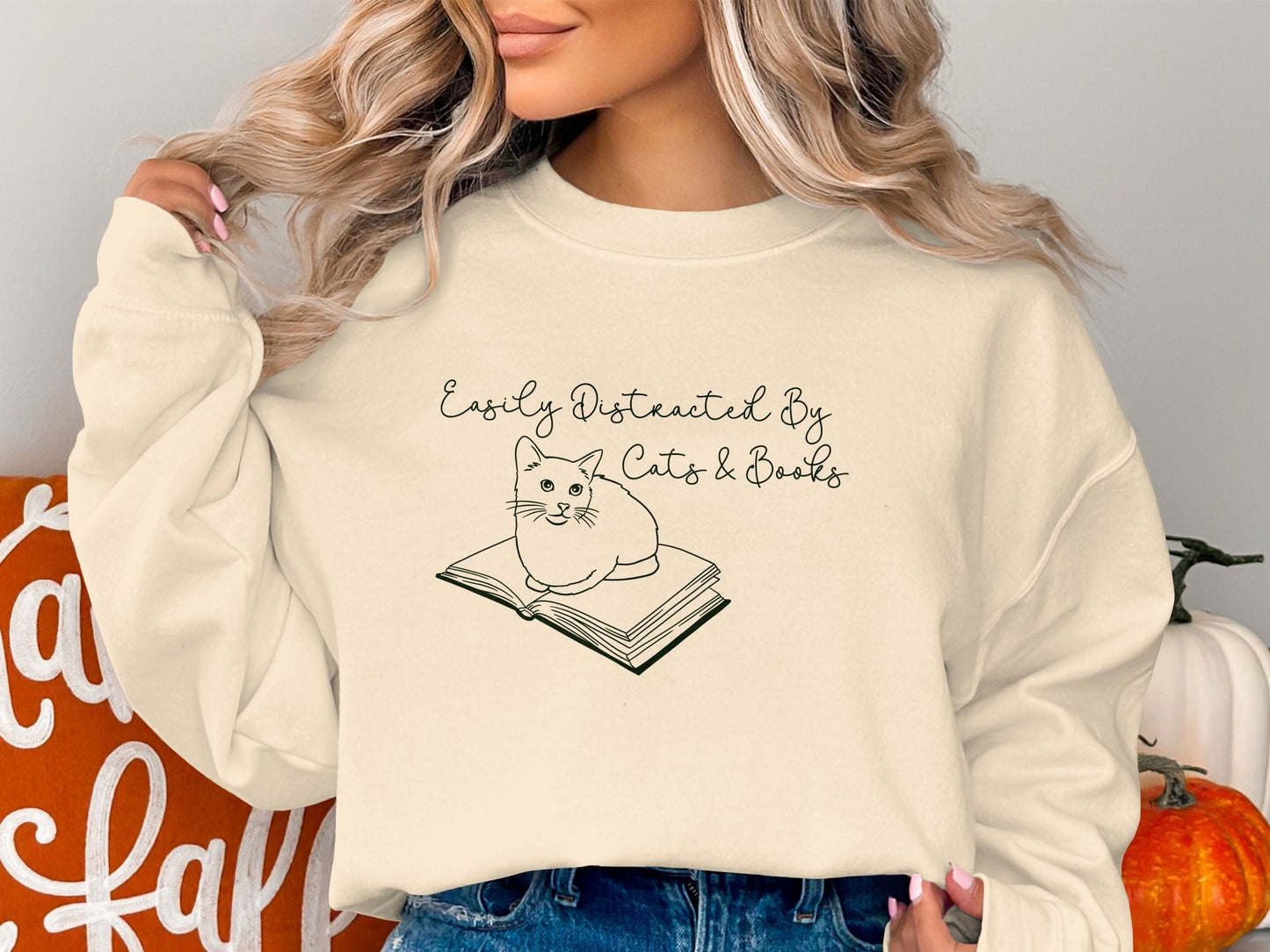 Cat Book Lover Sweater