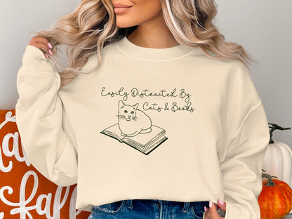 Cat Book Lover Sweater