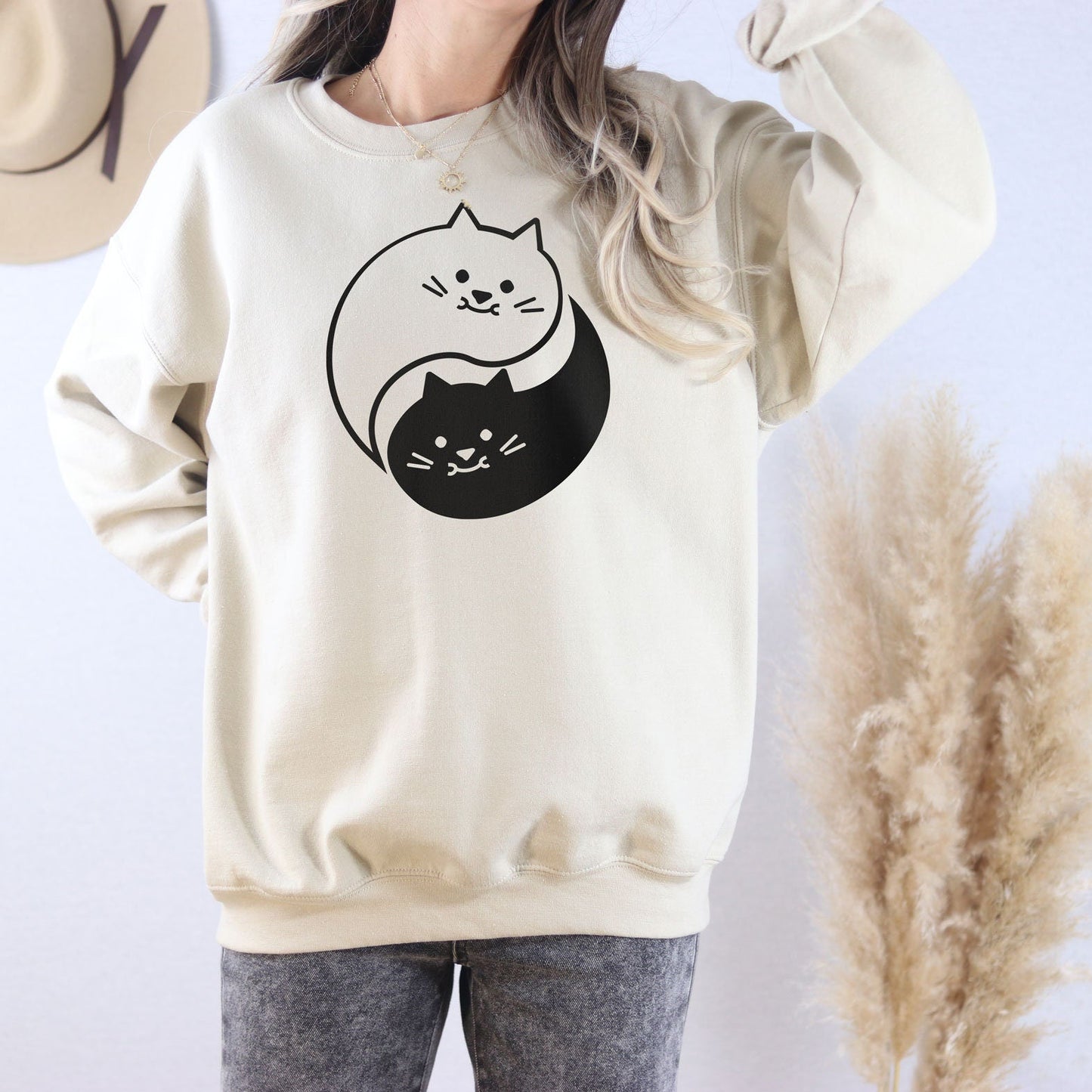 Yin Yang Cat Sweatshirt