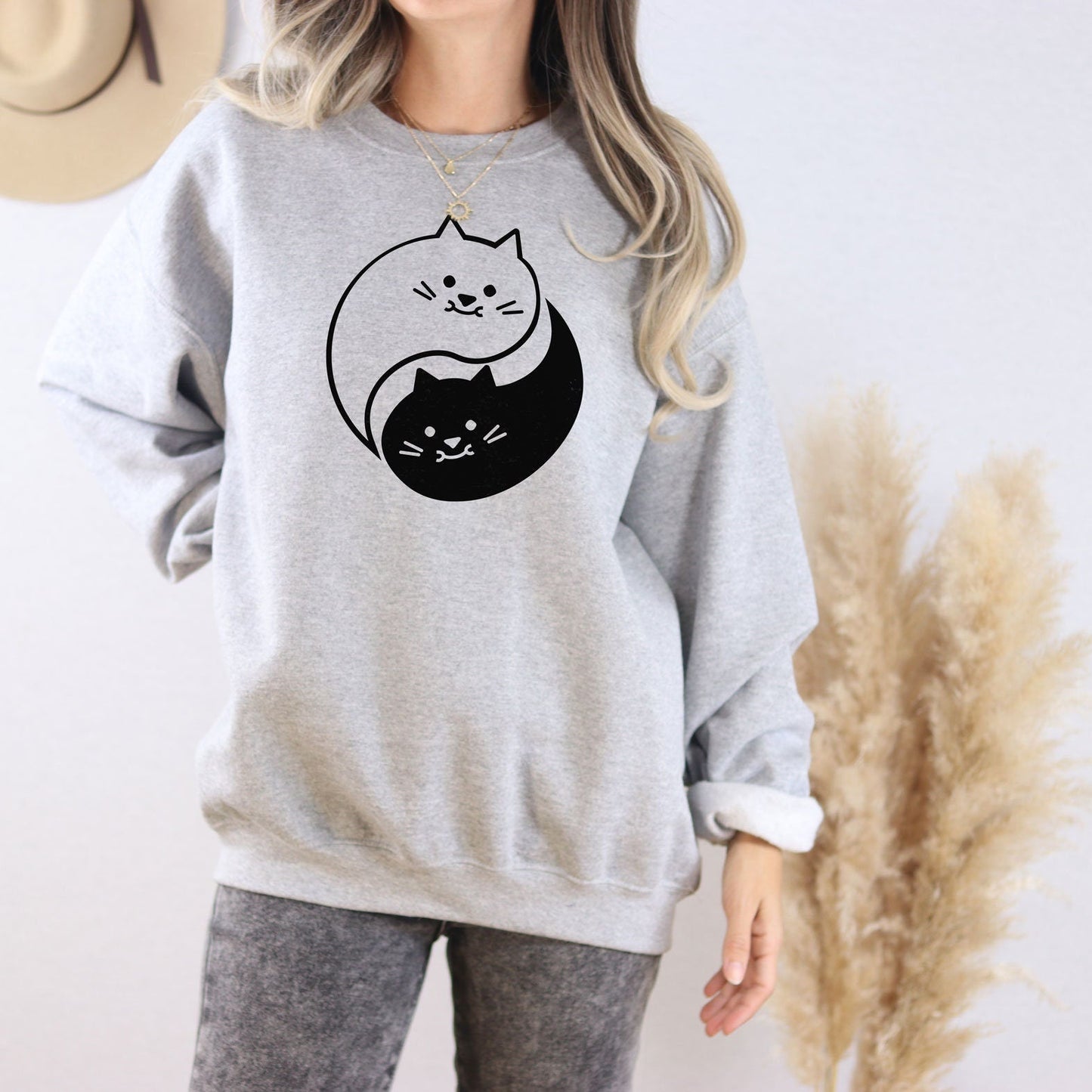 Yin Yang Cat Sweatshirt