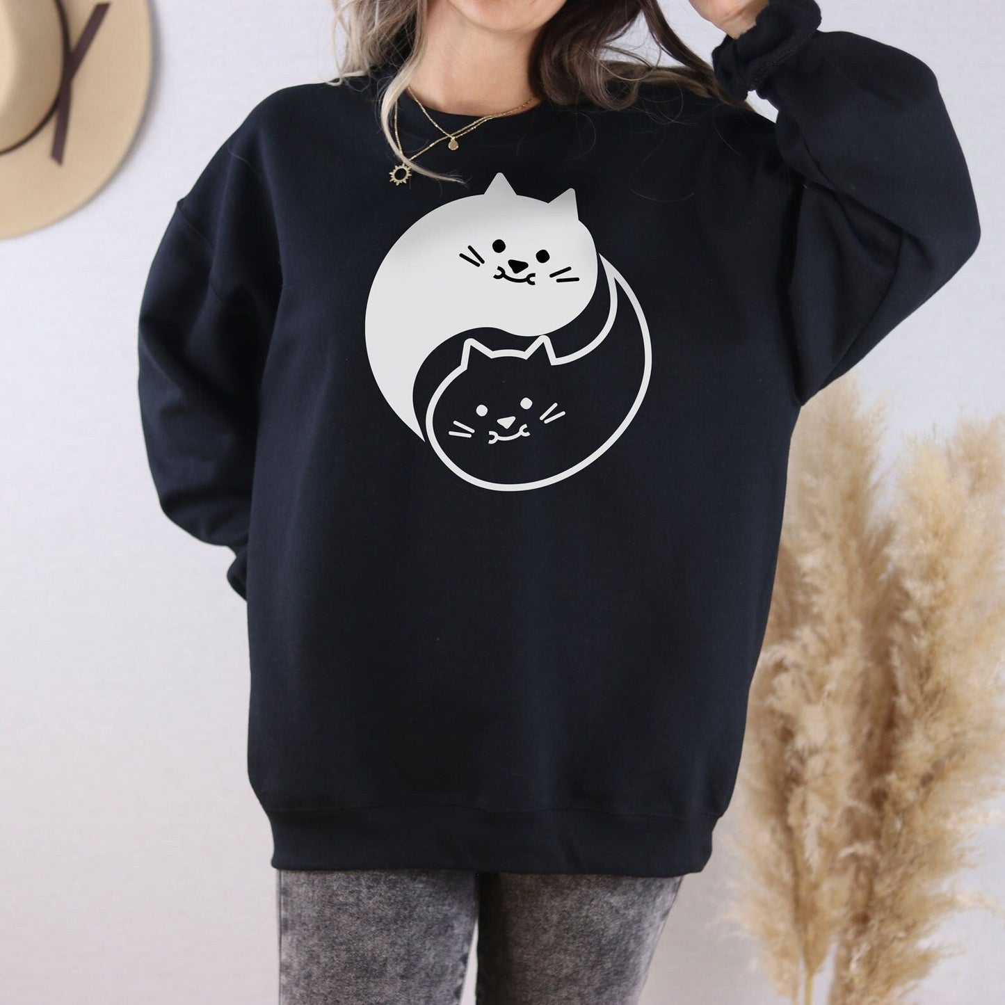 Yin Yang Cat Sweatshirt