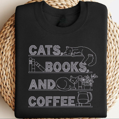 Cats & Books Sweater V9