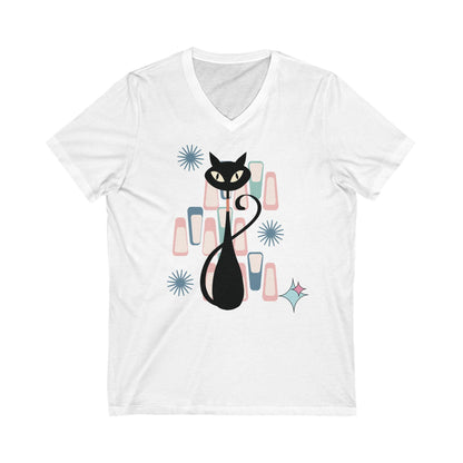 Kitschy Cat V-Neck T-Shirt