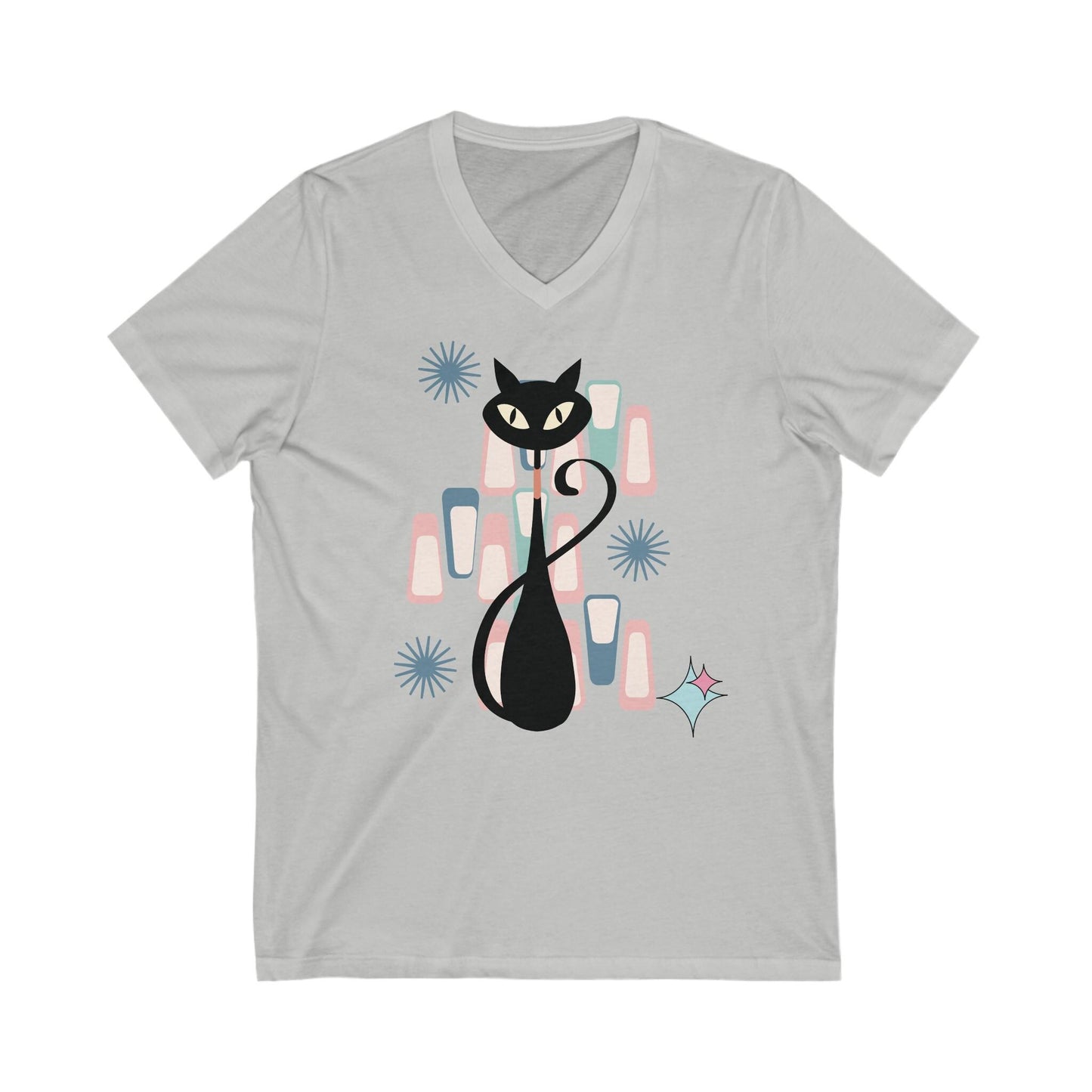 Kitschy Cat V-Neck T-Shirt