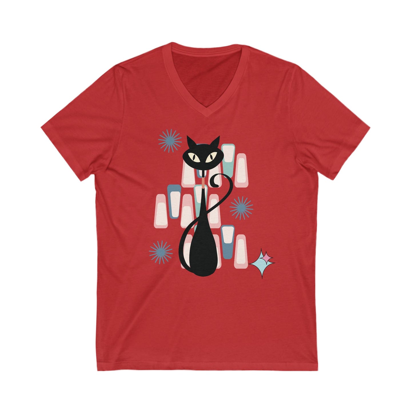 Kitschy Cat V-Neck T-Shirt