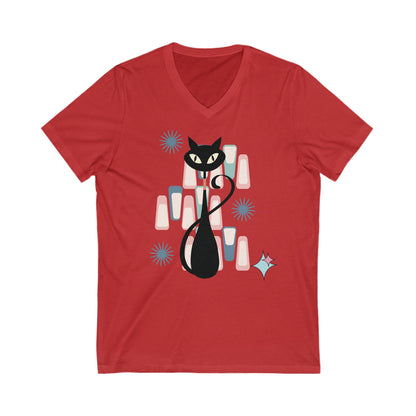 Kitschy Cat V-Neck T-Shirt