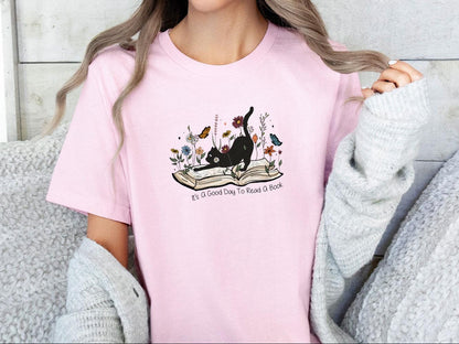 Read A Book Cat Tee V5