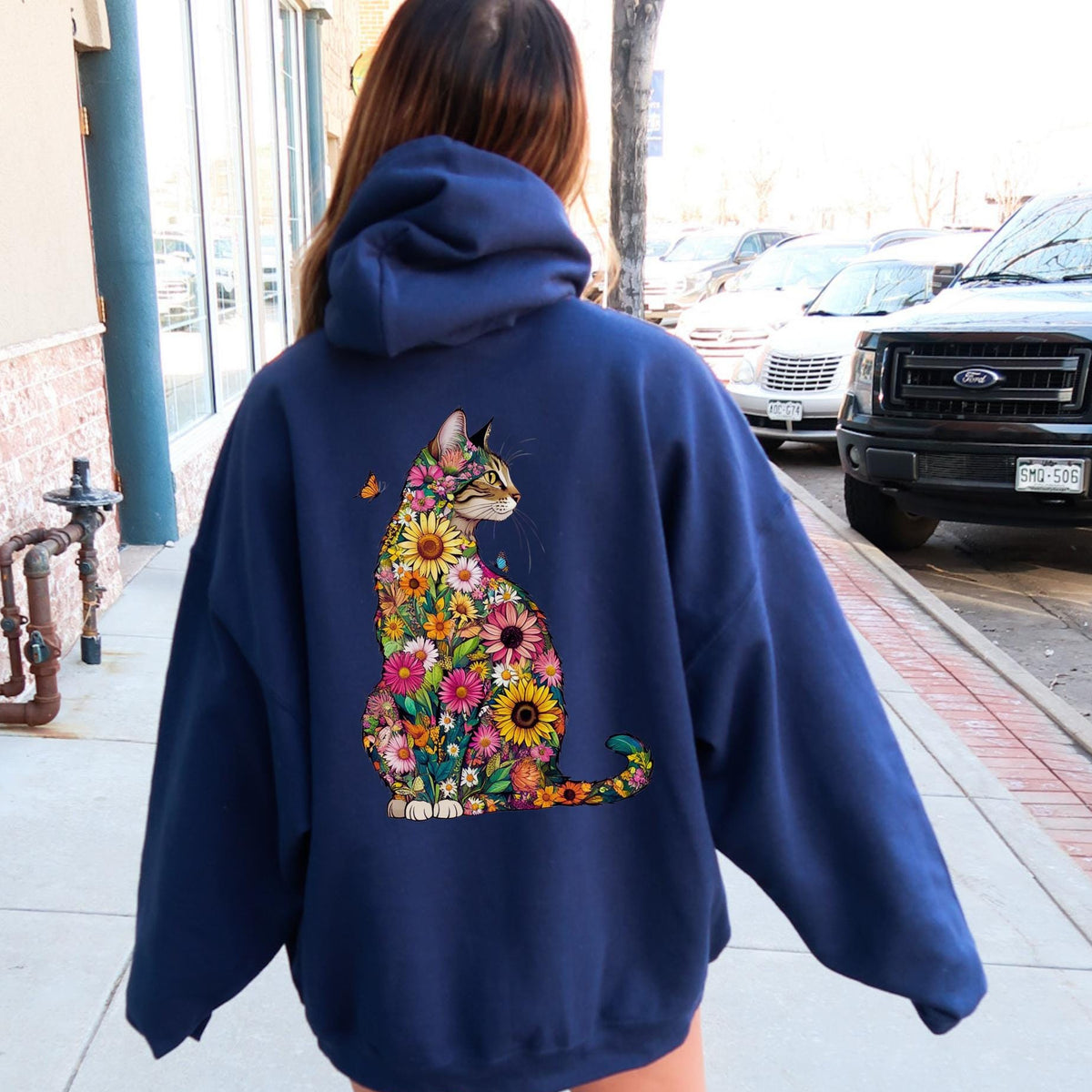 Floral Cat Hoodie V6