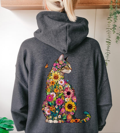 Floral Cat Hoodie V6