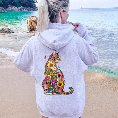 Floral Cat Hoodie V6