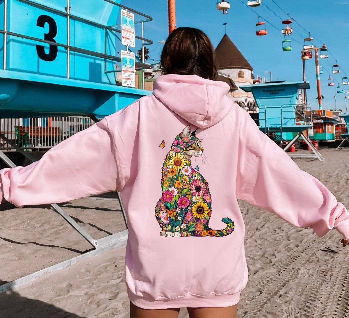 Floral Cat Hoodie V6