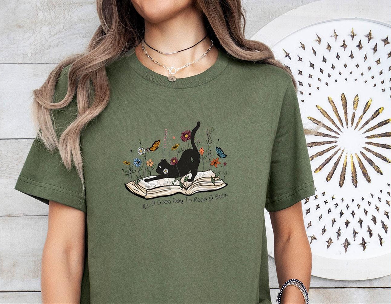 Read A Book Cat Tee V5