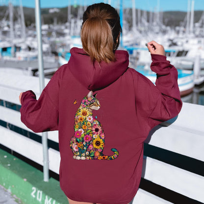 Floral Cat Hoodie V6