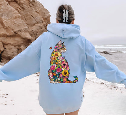 Floral Cat Hoodie V6