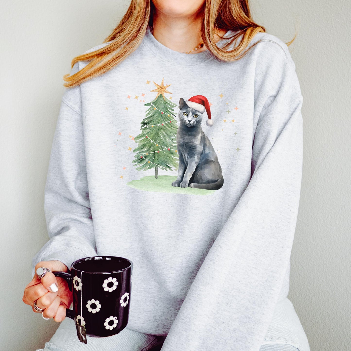 Russian Blue Cat Sweater