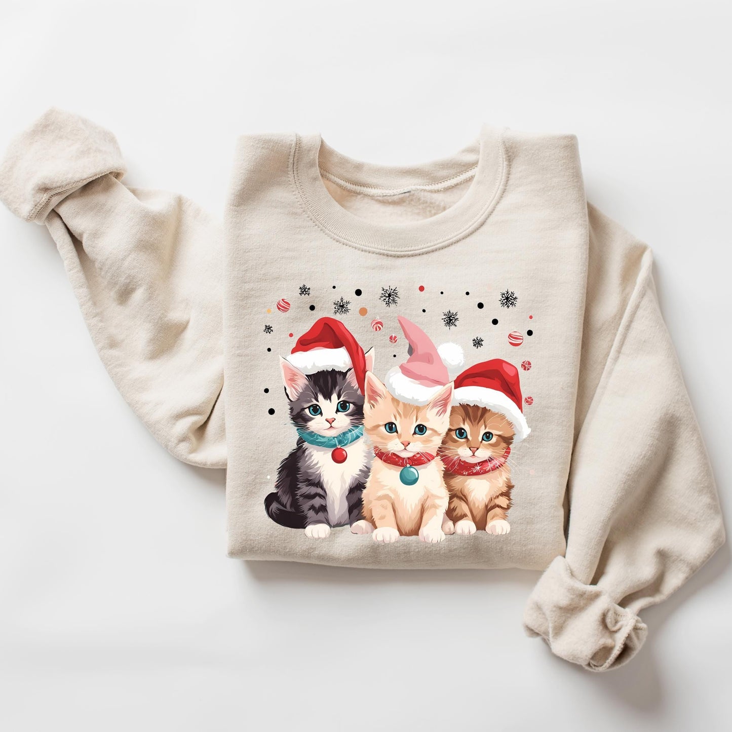 Cute Cat Christmas Sweater New