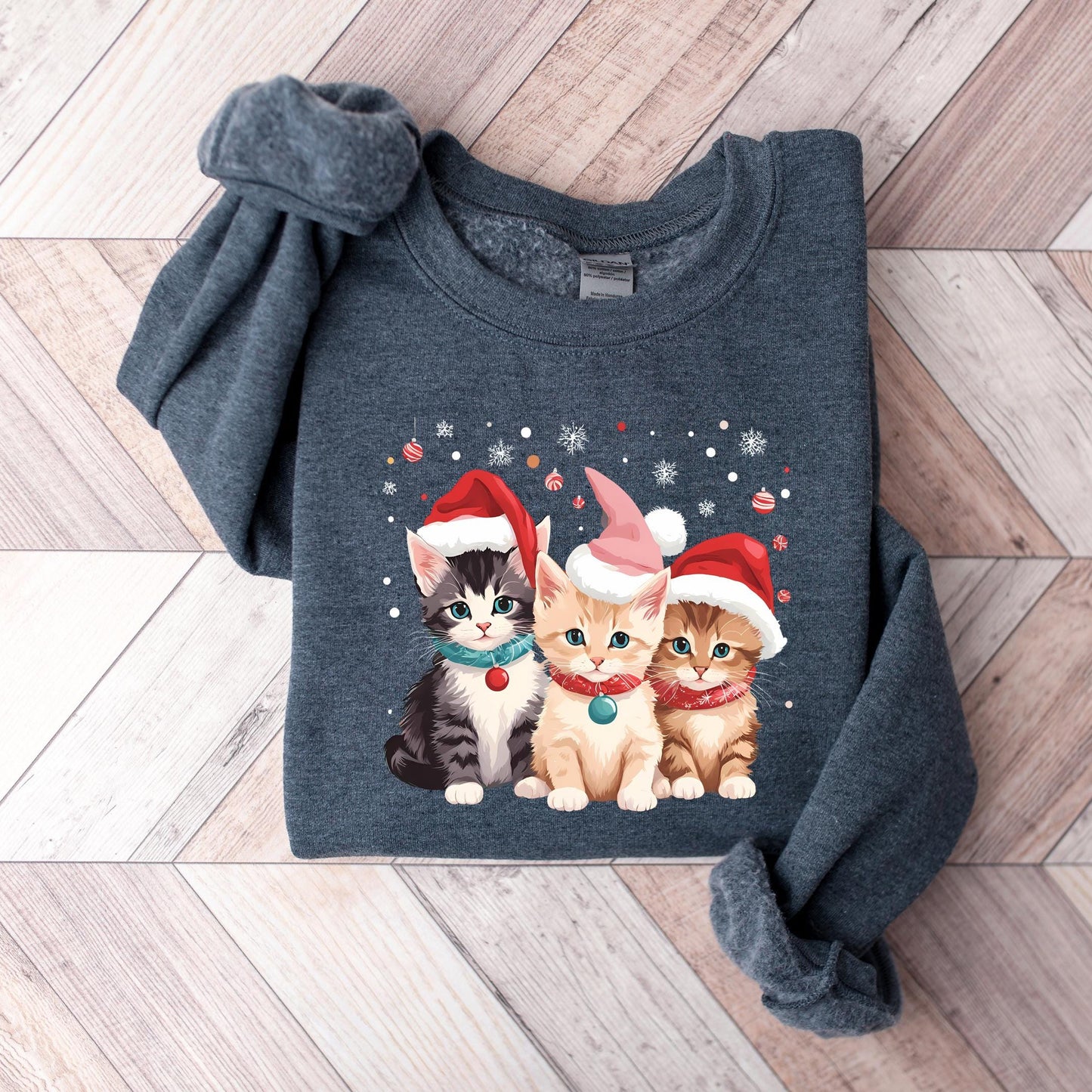 Cute Cat Christmas Sweater New