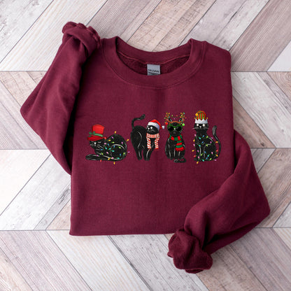 Christmas Black Cat Sweater V8