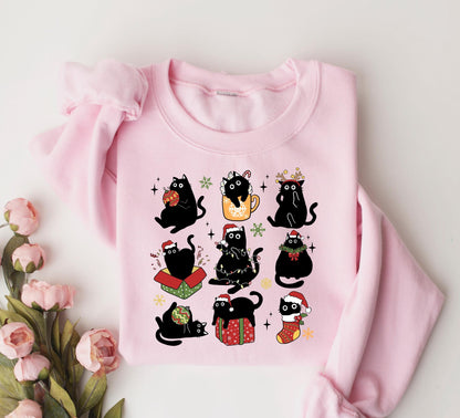 Christmas Black Cat Sweatshirt V14