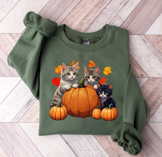 Cats Autumn Fall Sweatshirt
