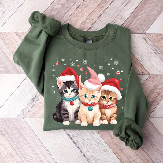 Cute Cat Christmas Sweater New