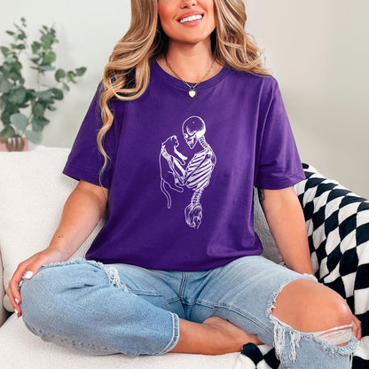 Skeleton And Cat Shirt