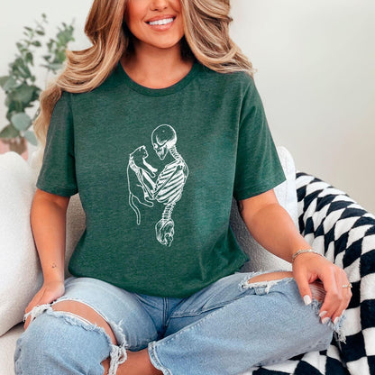 Skeleton And Cat Shirt