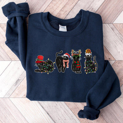 Christmas Black Cat Sweater V8