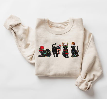 Christmas Black Cat Sweater V8