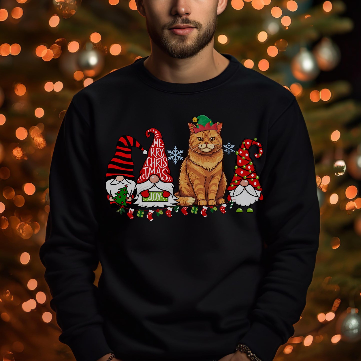 Ginger Christmas Cat Sweater