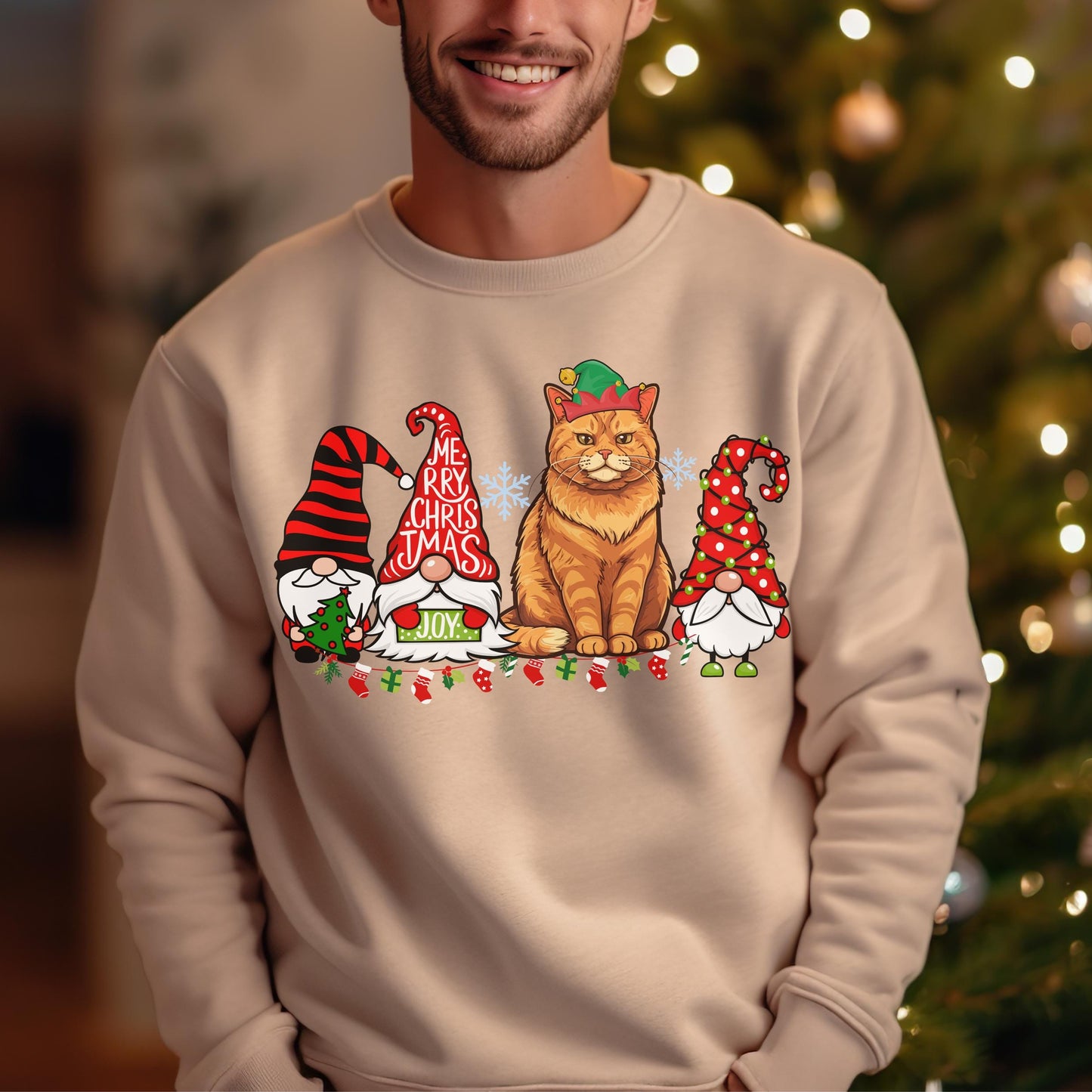 Ginger Christmas Cat Sweater