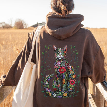 Floral Cat Lover Hoodie