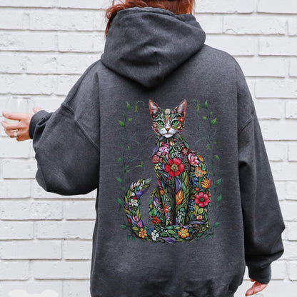 Floral Cat Lover Hoodie