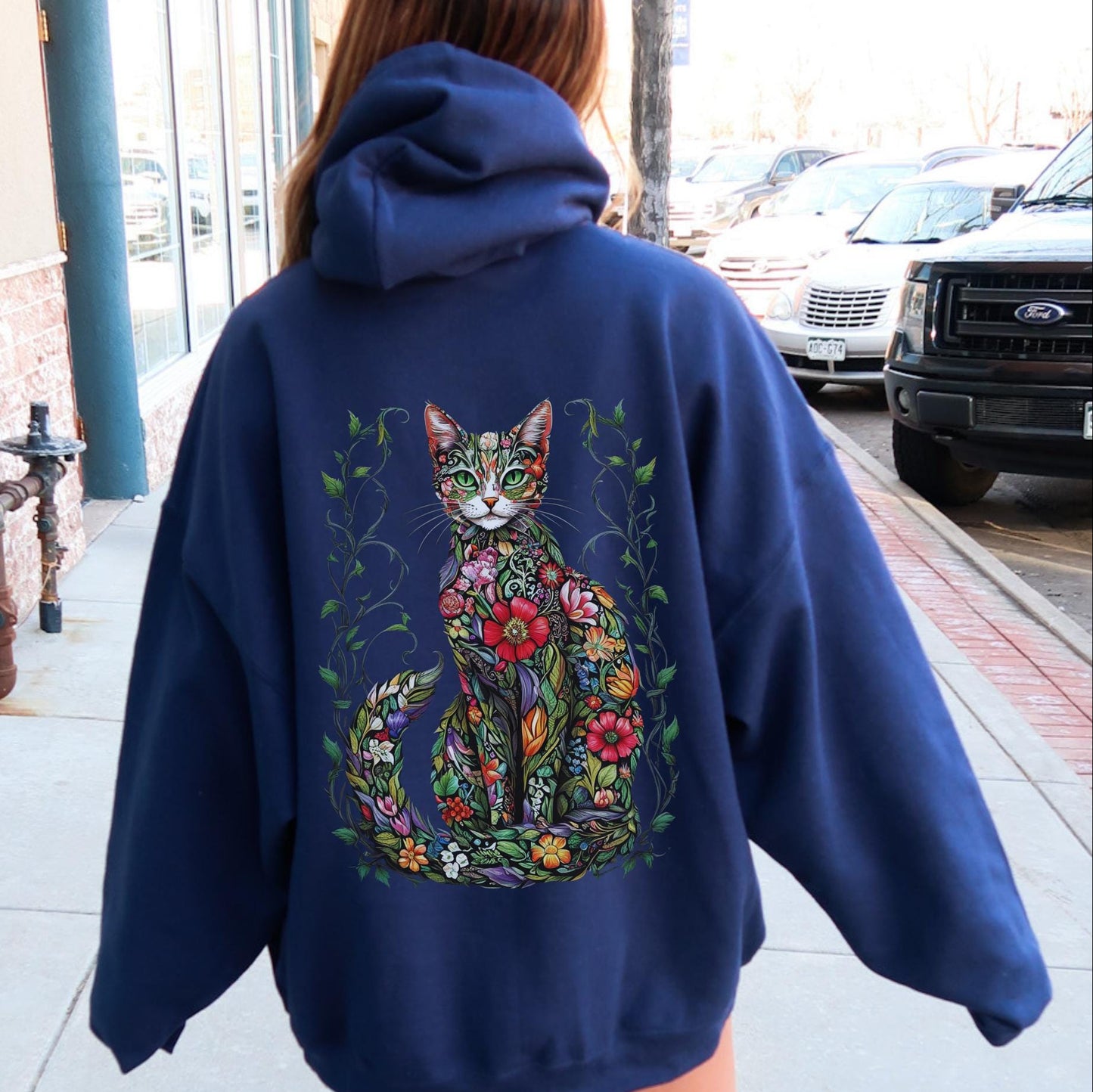 Floral Cat Lover Hoodie
