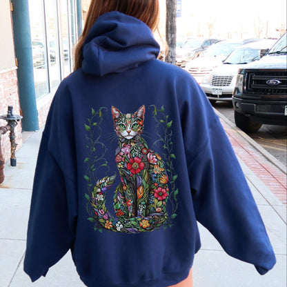 Floral Cat Lover Hoodie