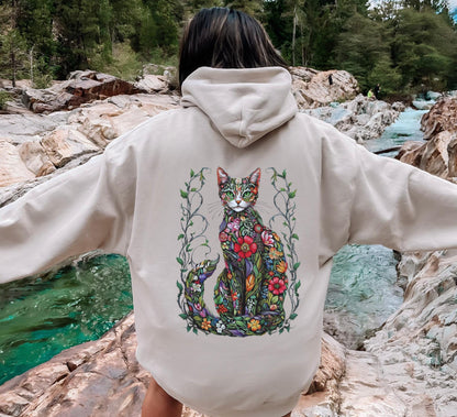 Floral Cat Lover Hoodie