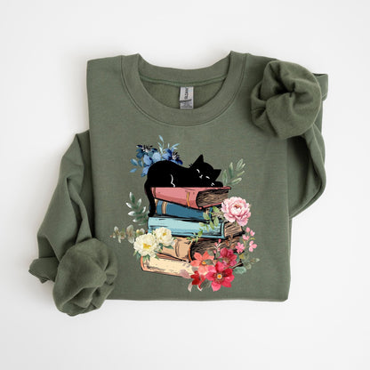 Cat Book Sweatshirt V4