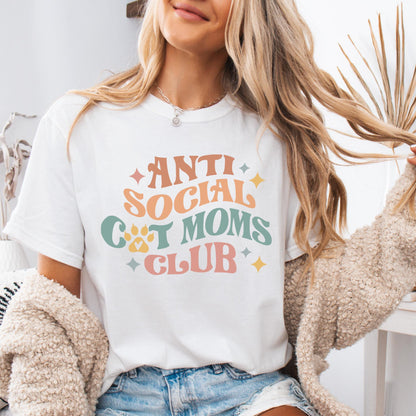 Anti Social Cat Mom Club Tee New V2