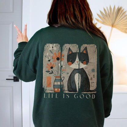 Life Is Good Cat Sweater