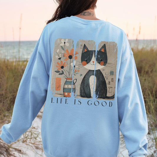 Life Is Good Cat Sweater