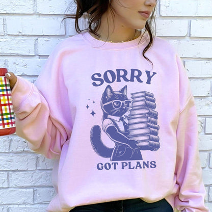 Sorry Got Plans Cat Sweater