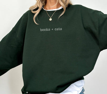 Books & Cats Sweater New