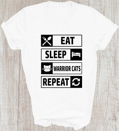 Eat Sleep Warrior Cats Repeat T-Shirt