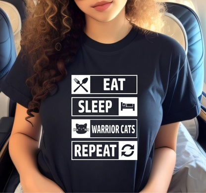 Eat Sleep Warrior Cats Repeat T-Shirt